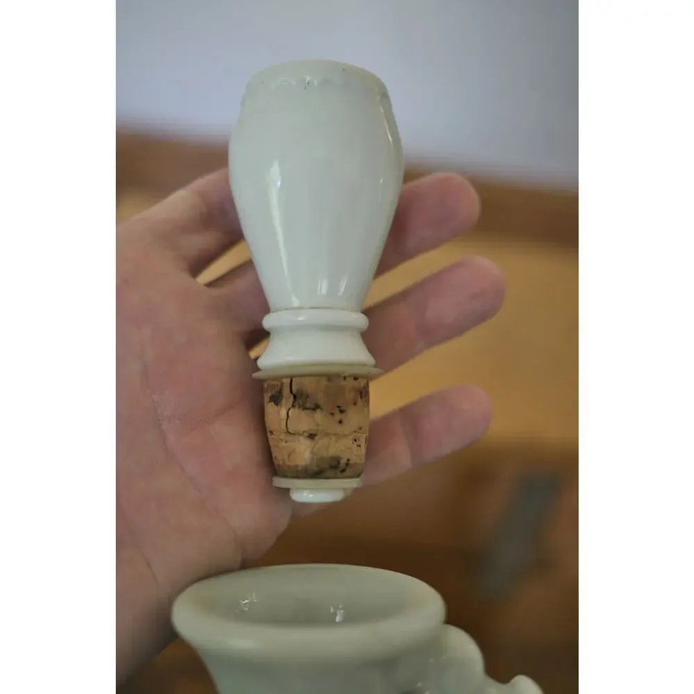 Vtg DUTCH Windmill Milk Glass Delft Liquor Bottle Jug Decanter Beam's Choice
